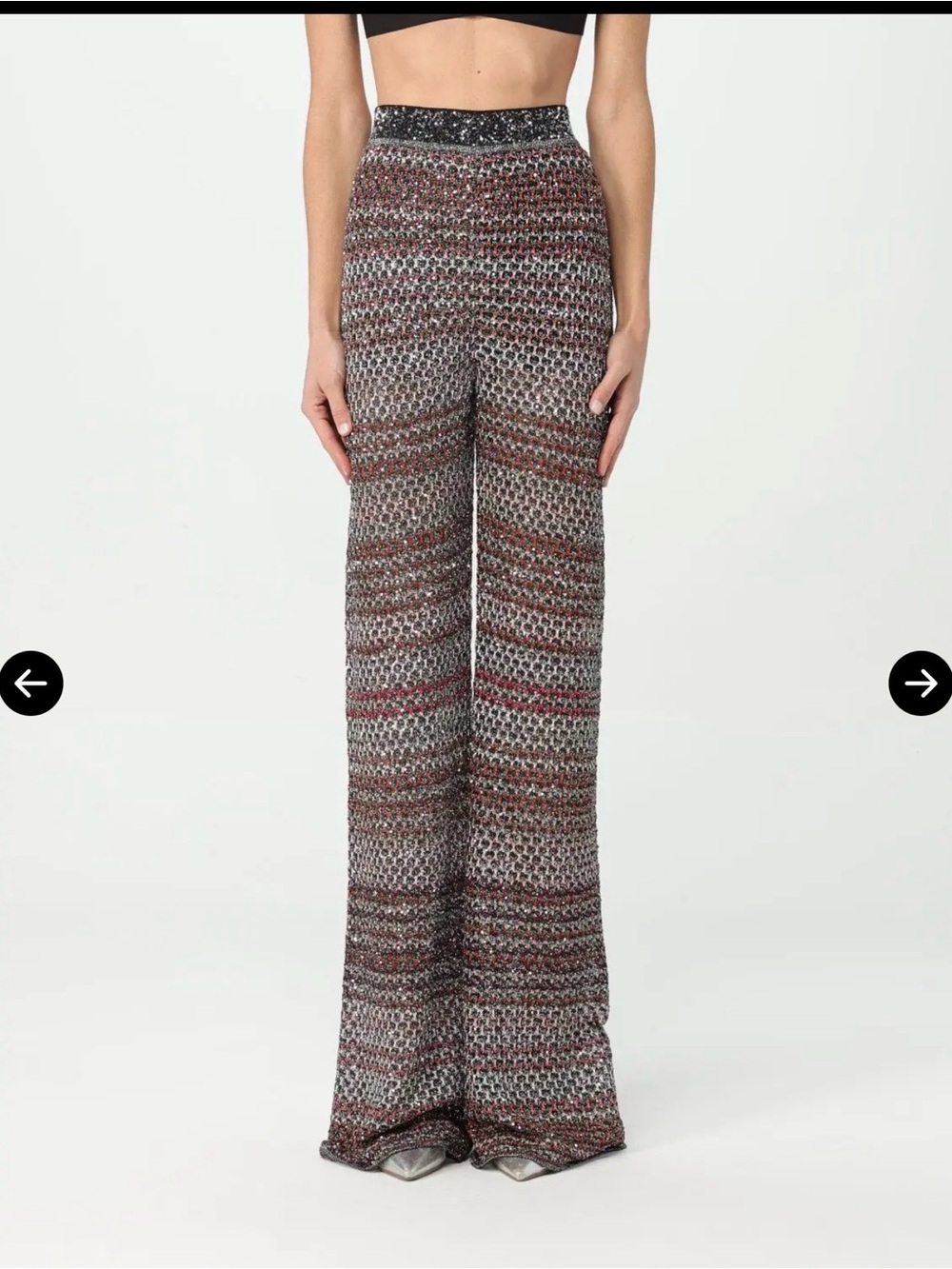 Missoni Multi-Color Wide-Leg Knit Pants